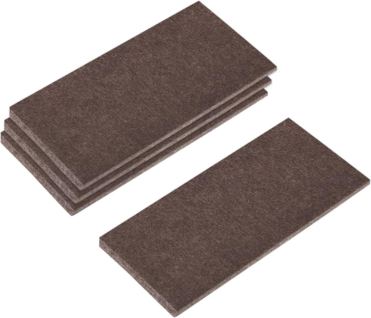 uxcell Felt Furniture Pads, 1.5-inch x 1-inch Self Adhesive Cuttable Anti Scratch Square Floor Protectors for Furniture Legs Hardwood Floor, Brown 16Pcs