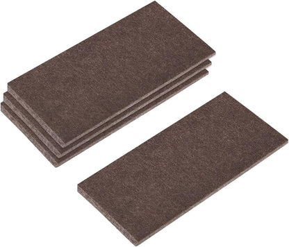 uxcell Felt Furniture Pads, 1.5-inch x 1-inch Self Adhesive Cuttable Anti Scratch Square Floor Protectors for Furniture Legs Hardwood Floor, Brown 16Pcs