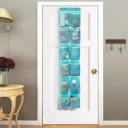 GOMAJI Over the Door 12 Pocket Hanging Shoe Organizer, Gray