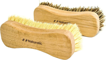 All-Natural Wooden Scrub Brush Set | Wooden Handle | Tampico and Palmyra bristles | Eco Friendly Cleaning Products | Pack of 2