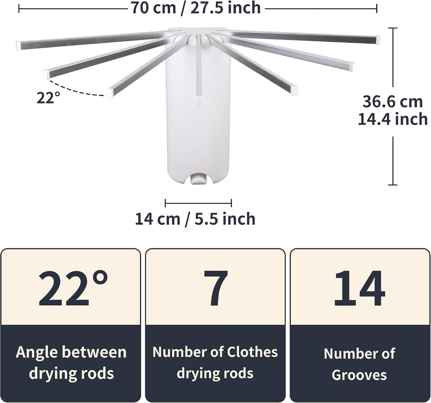 RFOUO Wall Mounted Clothes Drying Rack Tripod,Foldable Drying Rack,Wall Mounted Dryer Rack Clothing,Over The Door Drying Rack for Laundry Bedroom Household Aluminium