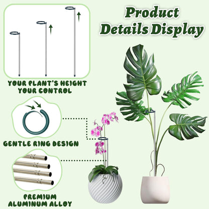 Adjustable Plant Stakes for Support, 17-32 Inch Extendable Plant Stake for Heavy Duty Plant Support, Metal Plant Stakes for Indoor Outdoor Potted Flowers, Monstera, Tomatoes (32.2inches-5Pack)