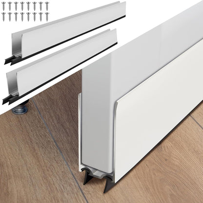 Pushglossy 1 Pack 1" x 35.5" Storm Door Sweep Replacement Bottom Sweep Aluminum Expander for 1" Thickness Security Storm Door Weatherstripping(White)