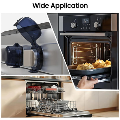Stove Knob Safety Covers Child Proof Oven Gas Stove Knob Covers for Child Safety, Heat-Resistant, Easy Installation, Baby Proofing Kitchen Gas Range Oven Knobs Locks, Black, 5 Pack