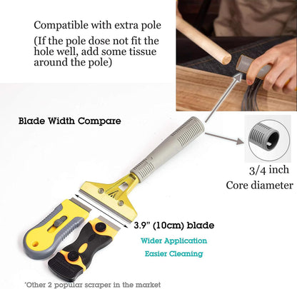 4" Wide Extendable Razor Blade Sticker/Paint Scraper Remover for Window Glass Windshield Tile Granite Wall Cleaning Hand Tool, Gum Cleaning, Stove Cleaner, SCRP-A