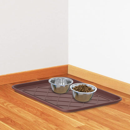 All Weather Boot Tray - Small Water Resistant Plastic Utility Shoe Mat for Indoor and Outdoor Use in All Seasons by Stalwart (Brown)