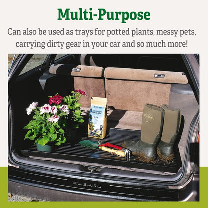 Gardener's Supply Company Entrance Boot Tray | Multi-Purpose All Weather Waterproof Indoor and Outdoor Shoe Mat Made with 100% Durable Recycled Plastic | 22" L x 15.5" W 2" Deep, Black - Size Small