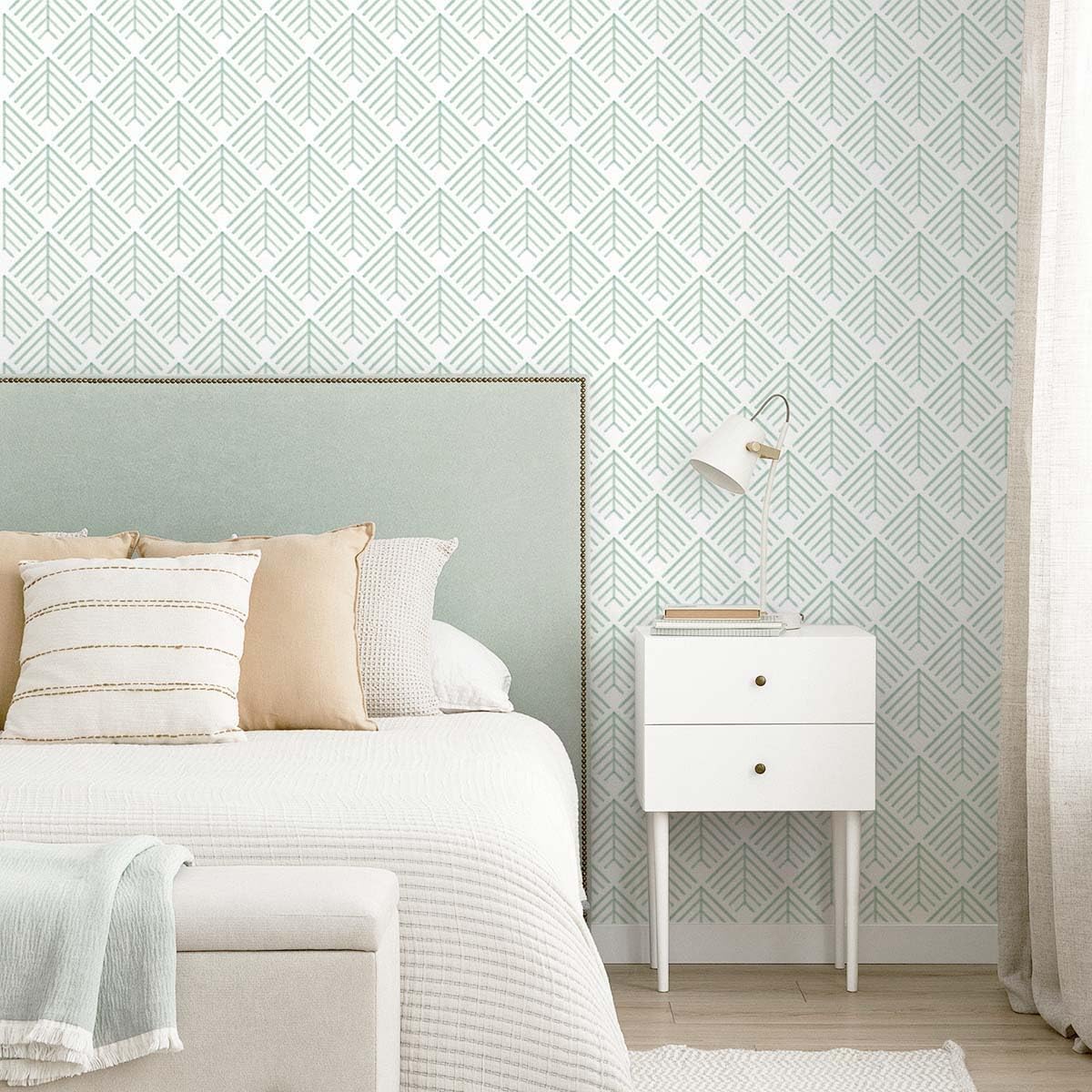 Heroad Boho Peel and Stick Wallpaper Beige Renter Friendly Wall Paper Peel and Stick Modern Contact Paper Neutral Geometric Wallpaper for Bedroom Bathroom Cabinets Decor Vinyl Waterproof 17.3"x78.7"