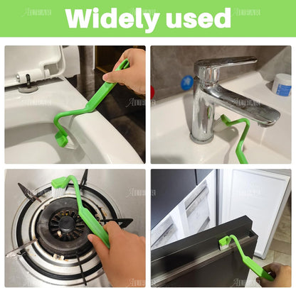 AUEAR, 4 Pack Plastic Curved Small Toilet Brushes Cleaning for Edges Corner Crevices