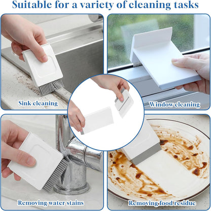Kitchen Sink Squeegee and Countertop Brush, 3 in 1 Small Squeegee for Kitchen Sink, Countertop, Bathroom Mirror, Window Glass, Wet Dry Messes on Tiles, Stove