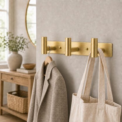 Wall Mounted Coat Rack-3 Hooks, Heavy Duty Stainless Steel Wall Hooks for Towel Coat Bag, Hat Rack Coat Hanger Coat Hooks Towel Racks for Bathroom Entryway Kitchen Office (Silver, 1 Pack)