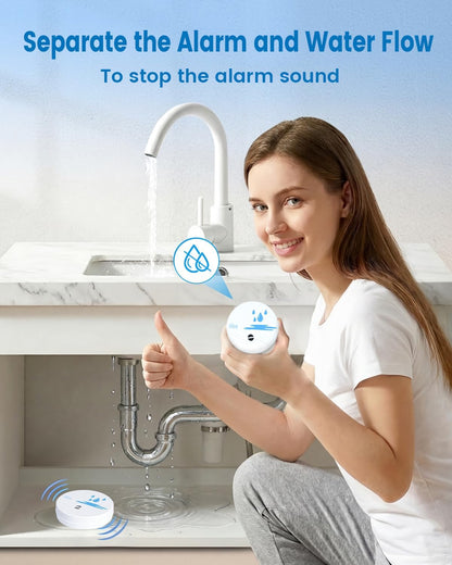 5 Pack Water Leak Detectors for Home, 100dB Waterproof Water Sensor Alarm Leak Detector for Basements, Bathrooms, Laundries, Sinks, and Windows(Battery Included)