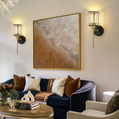 Crystal Battery Operated Wall Sconces, Brushed Gold Rechargeable Wireless Wall Sconce Lights with Dimmable Bulbs and Remote, 12 Colors and 3CCT Dimmable Crystal Lamps for Living Bedroom, 3000~6000K