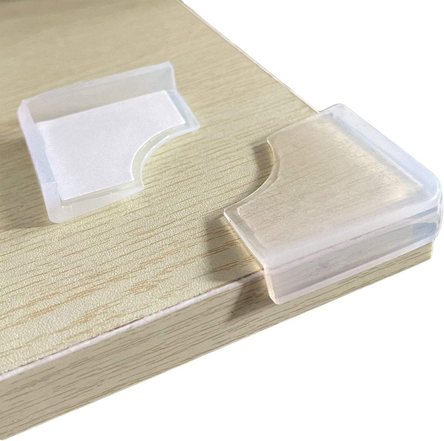 Silicone Clear Corner Protector Baby Proofing Furniture Guard, 4 Count | Food-Graded, Pre-Taped Adhesive, Flexible‌ Table Cabinets Counter Edge Bumper, Kids Child Safety Proof, 5/8" Depth