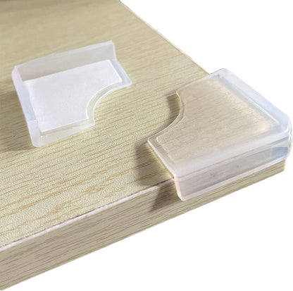 Silicone Clear Corner Protector Baby Proofing Furniture Guard, 4 Count | Food-Graded, Pre-Taped Adhesive, Flexible‌ Table Cabinets Counter Edge Bumper, Kids Child Safety Proof, 5/8" Depth