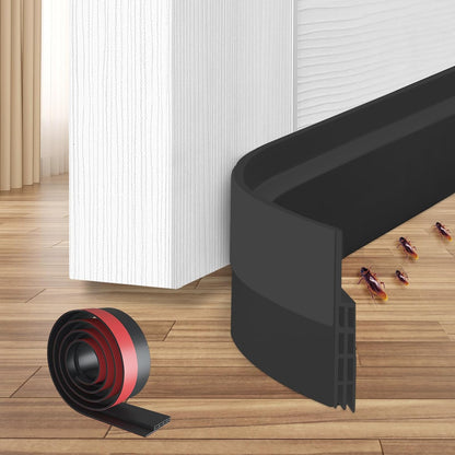 Door Draft Stopper, Ohuhu 39"L x 2"W Silicone Weather Stripping Under Door Seal for Exterior Interior Doors, 1" Widened Strong Adhesive, Soundproof Door Sweep Strip to Block Cold, Noise, Light Pests