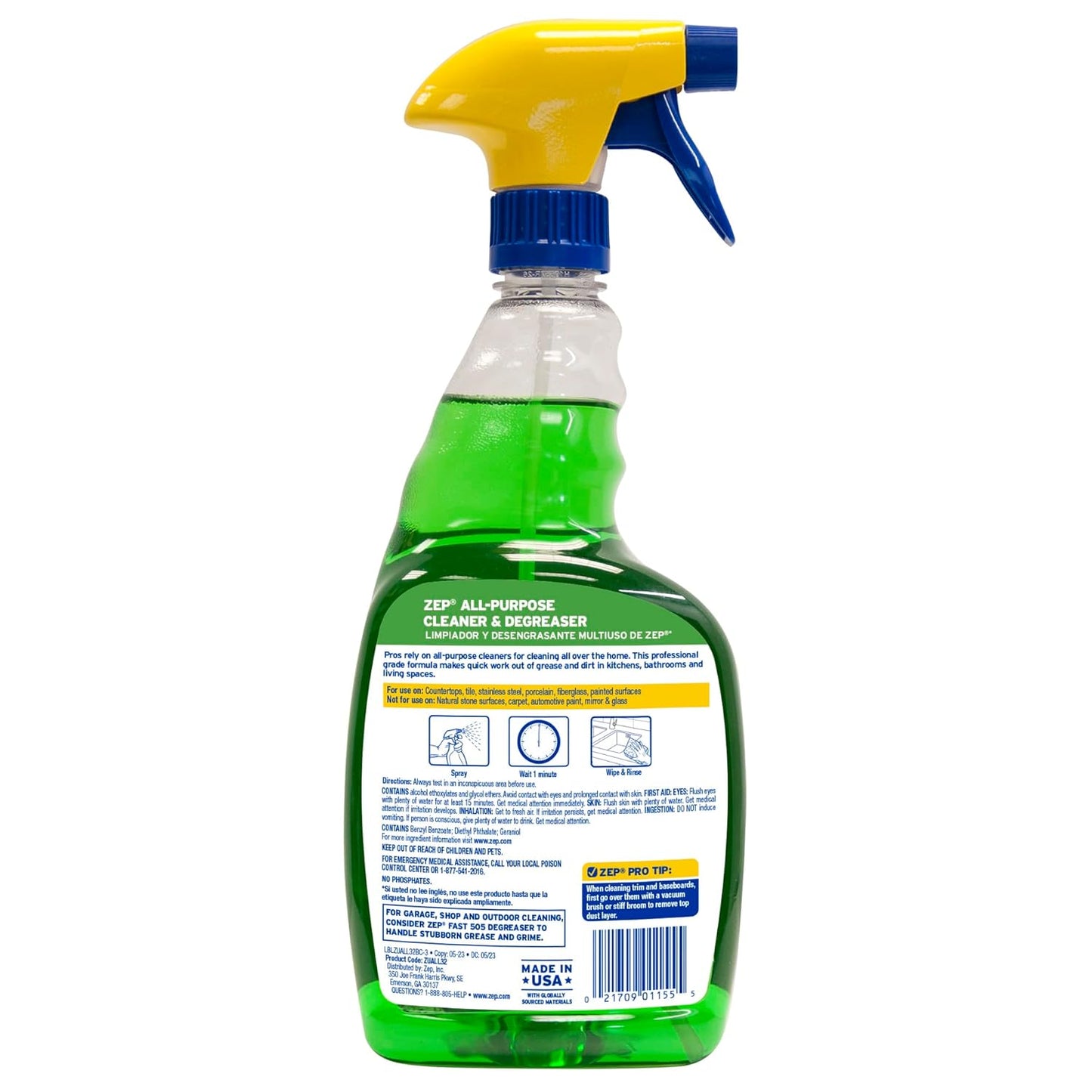 Zep All-Purpose Cleaner and Degreaser - 1 Gallon (1 Unit) ZU0567128 - Heavy Duty Industrial Cleaner for Business and Household Used in Kitchen, Countertops, Appliances, Walls and Floor Surfaces