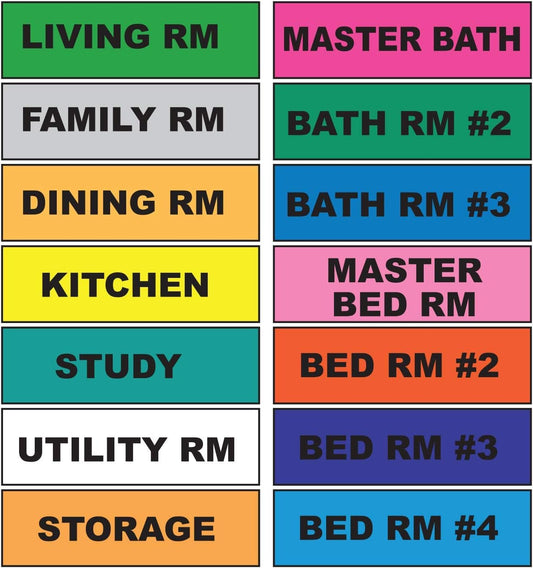 Tag-A-Room Home Moving Labels Color Coded Packing Stickers (140Home)