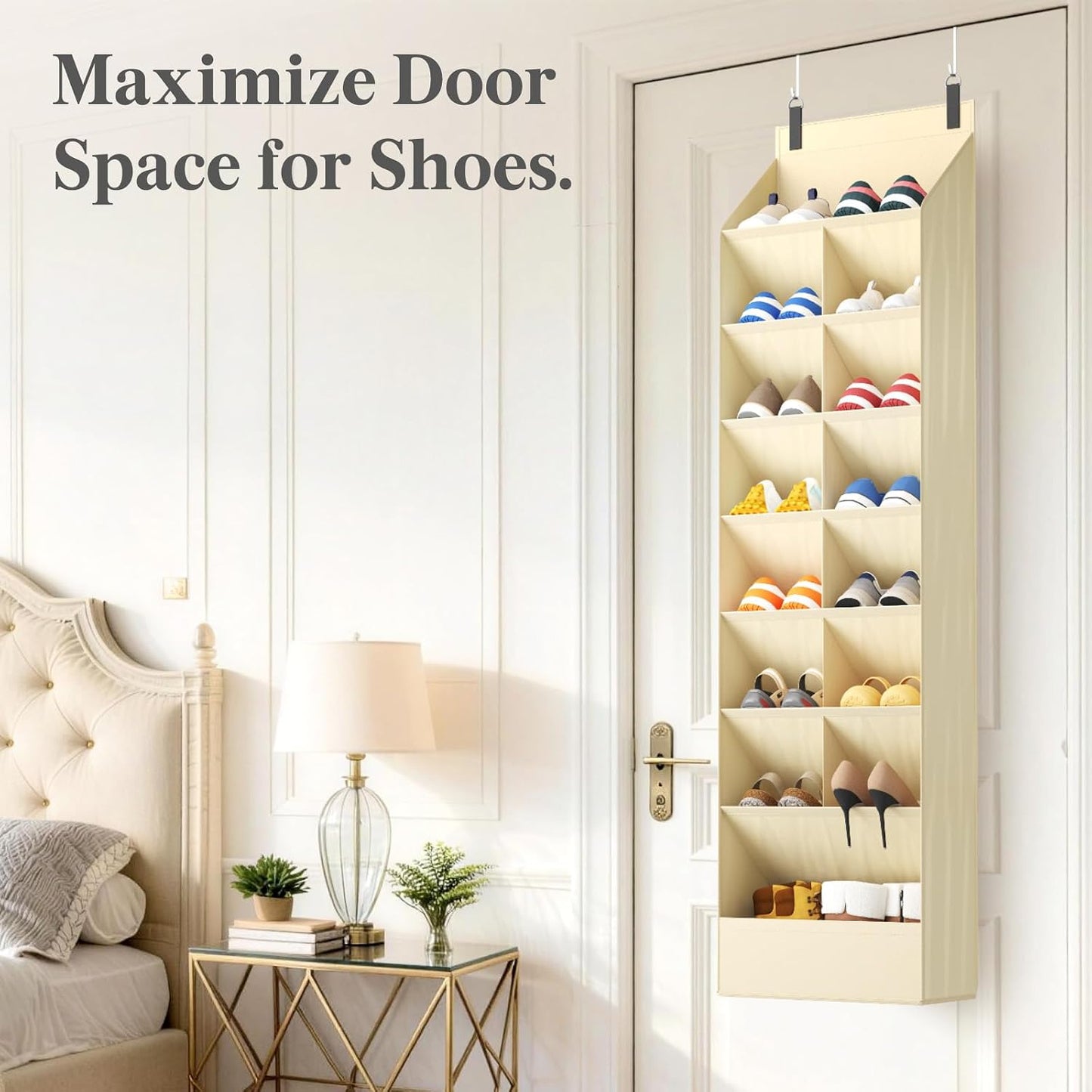 Lifewit 6 Tier Over the Door Shoe Organizer with 11 Large Deep Pockets, Fabric Hanging Shoes Shelf for Closet, Dorm Storage, Fit Up to 12 Pair Shoe Rack Holder for Sneakers, Boots, Gray