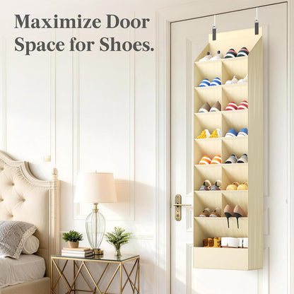 Lifewit 6 Tier Over the Door Shoe Organizer with 11 Large Deep Pockets, Fabric Hanging Shoes Shelf for Closet, Dorm Storage, Fit Up to 12 Pair Shoe Rack Holder for Sneakers, Boots, Gray