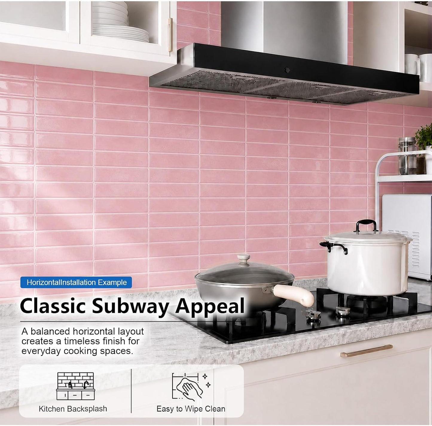 Peel and Stick Backsplash Tiles – Easy DIY Self-Adhesive Subway Wall Tiles, 10 Pack for Kitchen & Bathroom, 11.42'' x 9'' (White Grey)