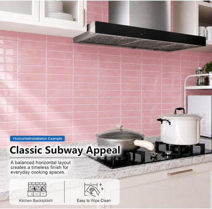 Peel and Stick Backsplash Tiles – Easy DIY Self-Adhesive Subway Wall Tiles, 10 Pack for Kitchen & Bathroom, 11.42'' x 9'' (White Grey)