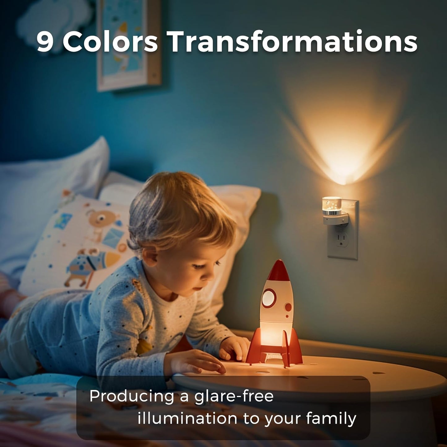 L LOHAS LED Night Light, Bubble Night Lights Plug into Wall,2 Pack 3000K/4000k/5000K Adjustable Color Temperature Night Light,Dimmable Nightlights with Dusk to Dawn Sensor for Rooms Bathroom Hallway