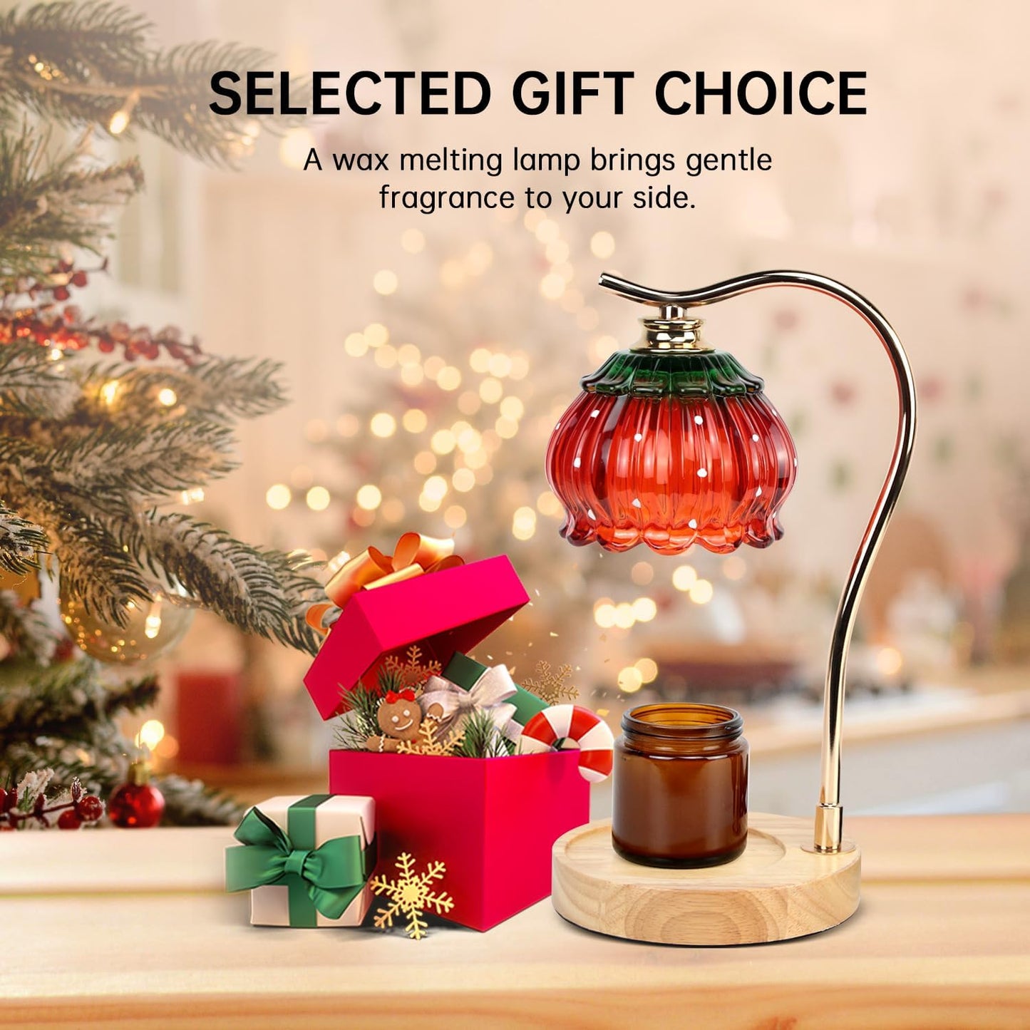 Fragrance Candle Warmer Lamp with 2 Bulbs Electric Candle Warmer with Timer & Dimmer for Home Decor