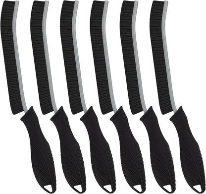 FOOGWEE Hard Bristle Crevice Cleaning Brush - Home Cleaning Tools, Multi-Purpose Crevice Supplies for Kitchen, Bathroom, Toilet, Window, Vehicle, Faucets, Grout, Home (3, Black)