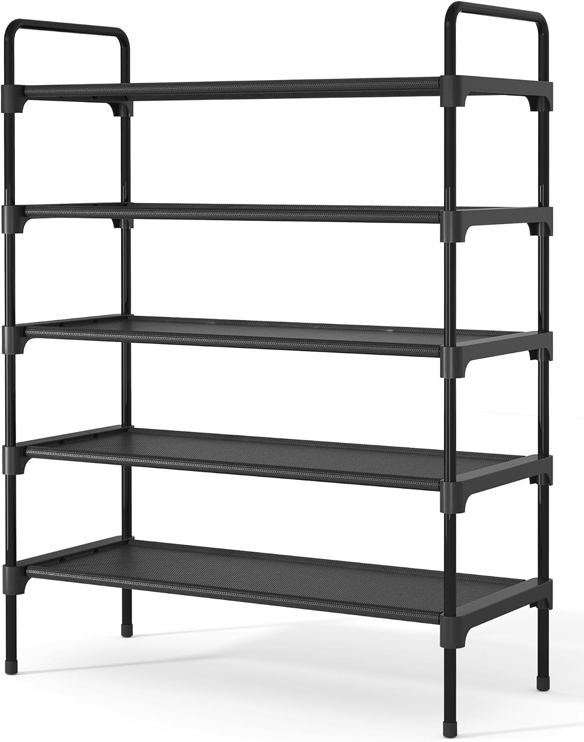 Kitsure Shoe Rack for Closet, Sturdy Shoe Storage for Entryway, Space-Saving Shoe Rack Small and Shoe Shelf, 27.6" Wide, Black