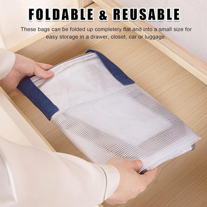Ineetatu Clear Storage Bags with Zipper, 75L Extra Large Capacity - Closet, Underbed Storage Organizer for Clothes, Bedding, Comforter, Toys, Pillow & Blanket, 3 Pack