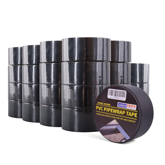 ADHES Corrosion Protection Pipe Tape, 2 Inch X 36 Yds(108FT), 6.0Mil PVC Pipe Wrap Tape Weatherproof Wrap Duct Tape for Drain Pipe, Metal & Electrical Piping, Outdoor, Underground Pipe, Black