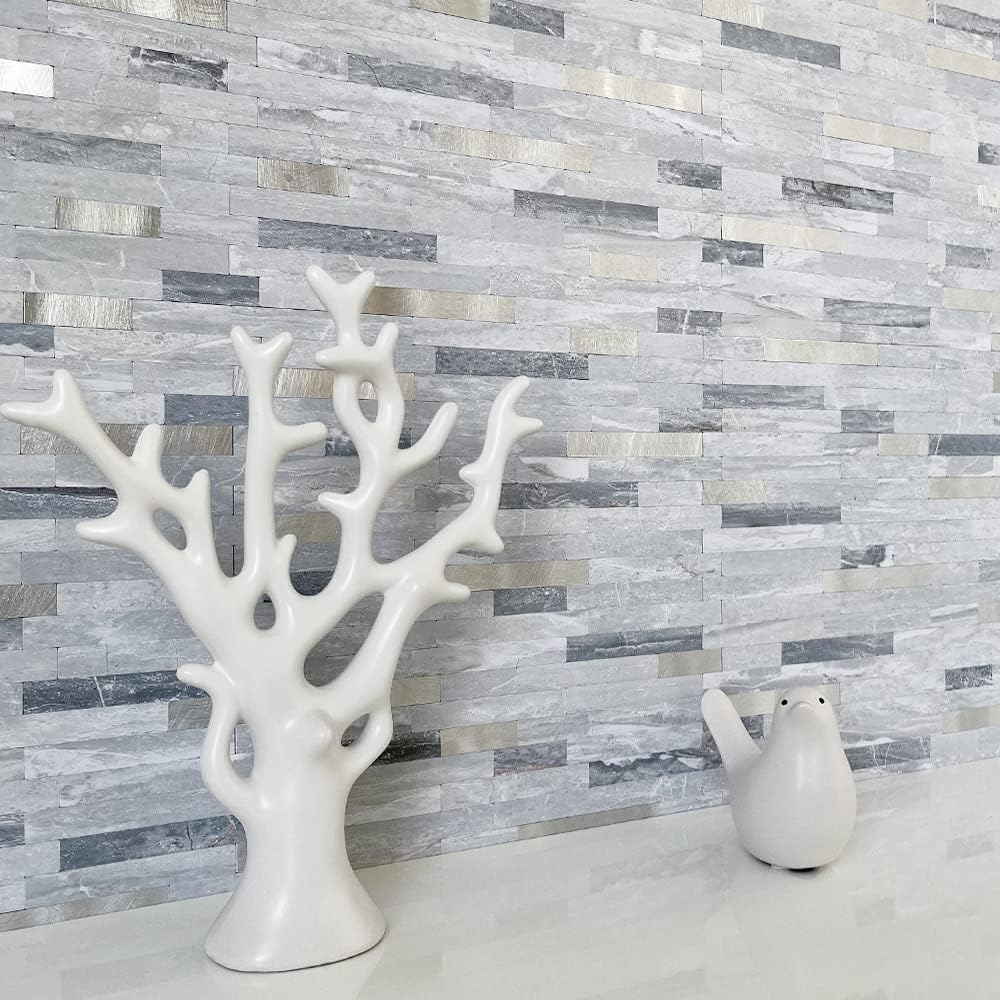 DICOFUN 10-Sheet Peel and Stick Backsplash Wall Tile, PVC Kitchen Backsplash Peel and Stick in Sandstone, 9.4 sq.ft