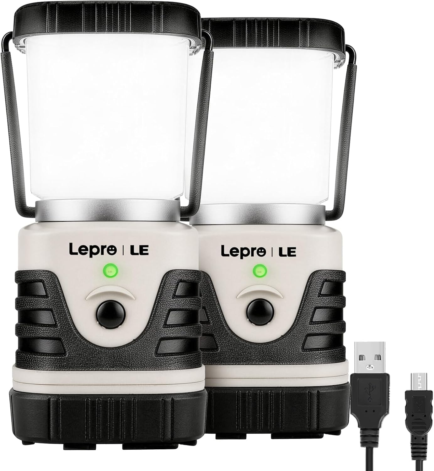 Lepro 1000LM LED Camping Lantern Rechargeable, 4400mAh Green Tent Light with 4 Light Modes, Waterproof Lantern Flashlight for Hurricane Emergency, Camping Essentials, USB Cable Included