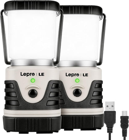 Lepro 1000LM LED Camping Lantern Rechargeable, 4400mAh Green Tent Light with 4 Light Modes, Waterproof Lantern Flashlight for Hurricane Emergency, Camping Essentials, USB Cable Included