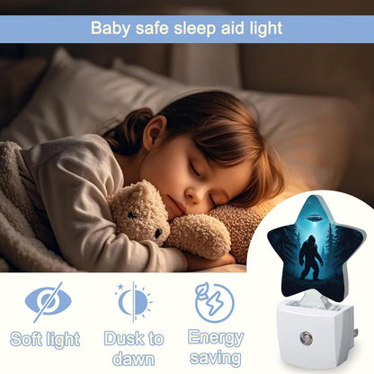 Lavender Butterfly Nightlight,Summer Flowers Star Night Lights Plug into Wall Decorations for Bedroom Bathroom,Dusk to Dawn Sensor Kitchen Hallway Stairs Energy Efficient Desk Lamp