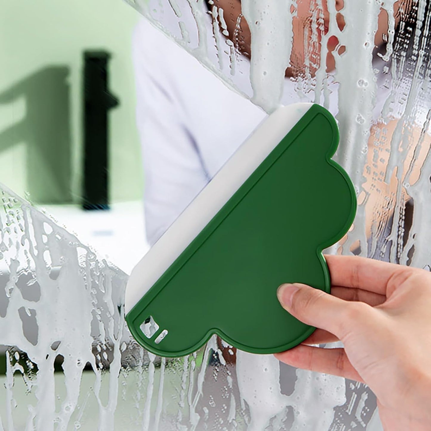 2PCS Multi Purpose Silicon Squeegee, Small Squeegees Mini Silicone Squeegee for Kitchen Countertops and Sink (White)