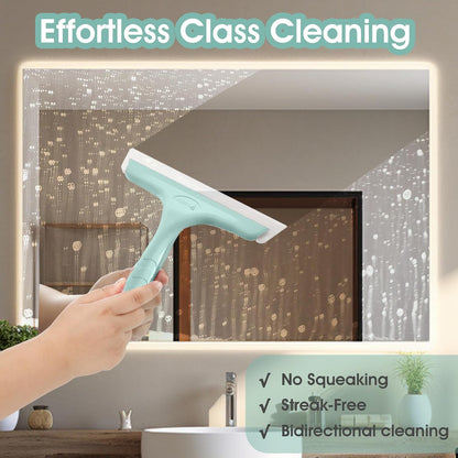 5" Silicone Shower Squeegee for Glass Doors & Car Windows - Small & Mini Size Streak-Free Cleaner, Bathroom, Mirror, Tile Scraper - Compact Pink with Hanging Hole, Kitchen Safe Water Blade