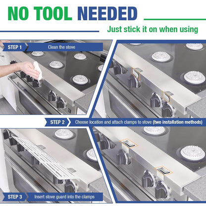 SDSNTE Adjustable Child Safety Stove Guard - Heavy-Duty Heat- Resistant Child Proof Stove Guard that Protects from Burns and Scalds 17”-34”