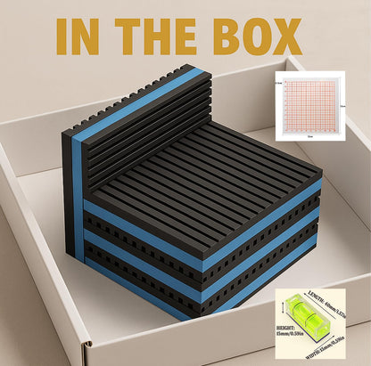4P Anti Vibration Pads 4'' X 4'' X 7/8" Sound Isolation Ribbed Rubber Mats with EVA Center, Heavy Duty Vibration Isolation Pads for Air Compressos, Conditioner, Treadmill, HVAC Washer Dryer