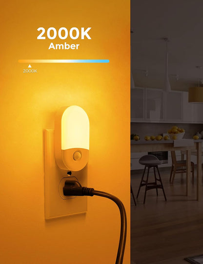 L LOHAS LED Motion Sensor Night Light, 2Pack, Motion Activated Night Light, Night Lights Plug into Wall Motion Sensor, 3000K Warm White, Adjustable Brightness 30/60LM, for Kids Adults Bathroom Bedroom