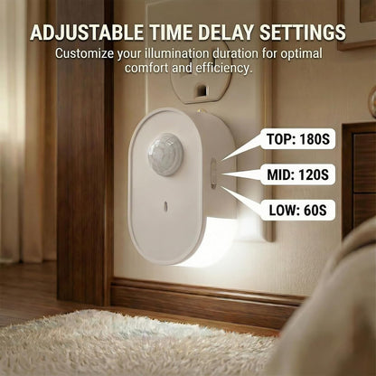 Plug in Motion Sensor Night Light, 4000K Natural White LED, Motion Activated Dusk to Dawn Sensor, 1W Eye-Protective Wall Lamp for Hallway, Stairs, Bathroom, Bedroom, Kitche