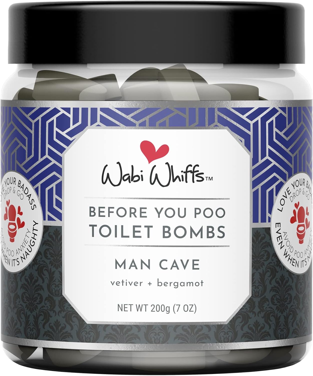 Wabi Whiffs Fizzing Toilet Bombs – Drop In The Ocean | Natural Bathroom Deodorizer | Odor Eliminator Tablets For Freshness & Cleanliness | Eco-Friendly Septic Safe Tablets | 60 Count |