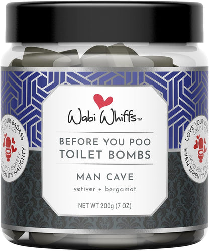 Wabi Whiffs Fizzing Toilet Bombs – Drop In The Ocean | Natural Bathroom Deodorizer | Odor Eliminator Tablets For Freshness & Cleanliness | Eco-Friendly Septic Safe Tablets | 60 Count |