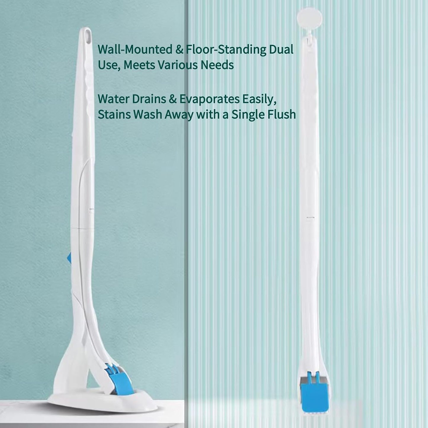 Disposable Toilet Brush, Toilet Bowl Brush and Holder with Cleaner Refill Pads, Wall-Mounted Toilet Brush,Toilet Brush Wand Starter Kit,1 Wand + 12 Refills(Flushable) + 1 Stand + 1 Hook