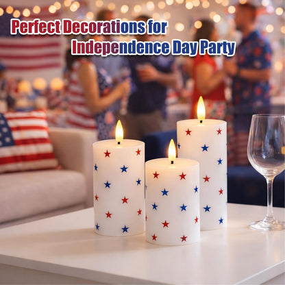 JOIONE Flameless Pillar Candles with Remote, 3 Pack Battery Operated Real Wax LED Candles, LED Candle that Perfect for Home Decorations Fireplace Table, White