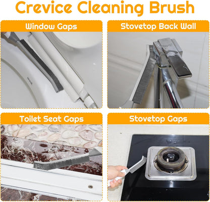 SUOXU Household Thin Cleaning Brushes,2pcs Hard Bristle Grout Scrub Brush Tool for Cleaning Tight Spaces in Home Kitchen Bathroom