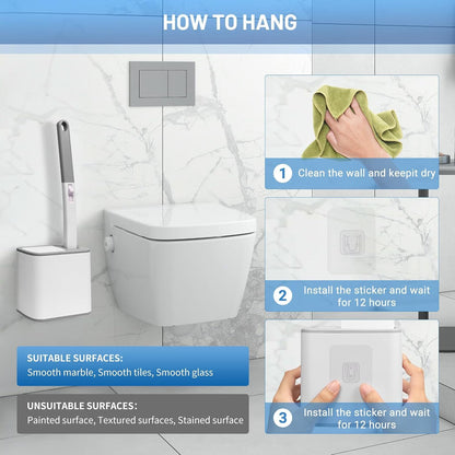 Disposable Toilet Brush with Holder, Disposable Toilet Cleaning System with 36 Refills, Toilet Wand Kit for Bathroom Toilet Cleaning (Disposable Toilet Brush)