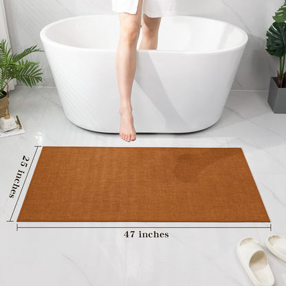 chakme Bathroom Rugs Mat 24x17, Ultra Thin Non Slip Bath Mat Small Quick Dry Absorbent Bath Mat for Bathroom Floor, (Dark Beige, 24"x17")