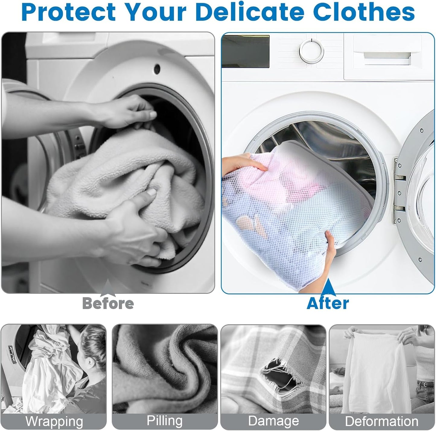 Dntorx 2 Pack XX-Large Mesh Laundry Bags for Delicates, 24 x 32 Inches Reusable Laundry Bag Durable Wash Bags for Washing Machine for College, Family, Travel, Storage
